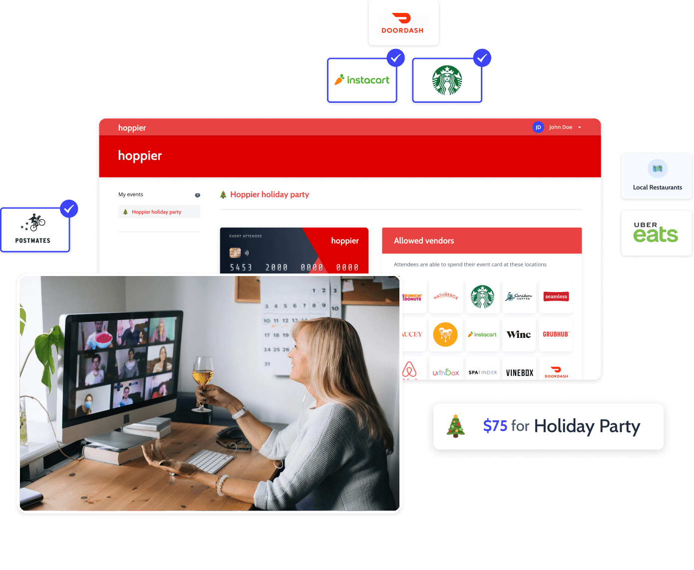 virtual christmas party with food and drinks great virtual teambuilding