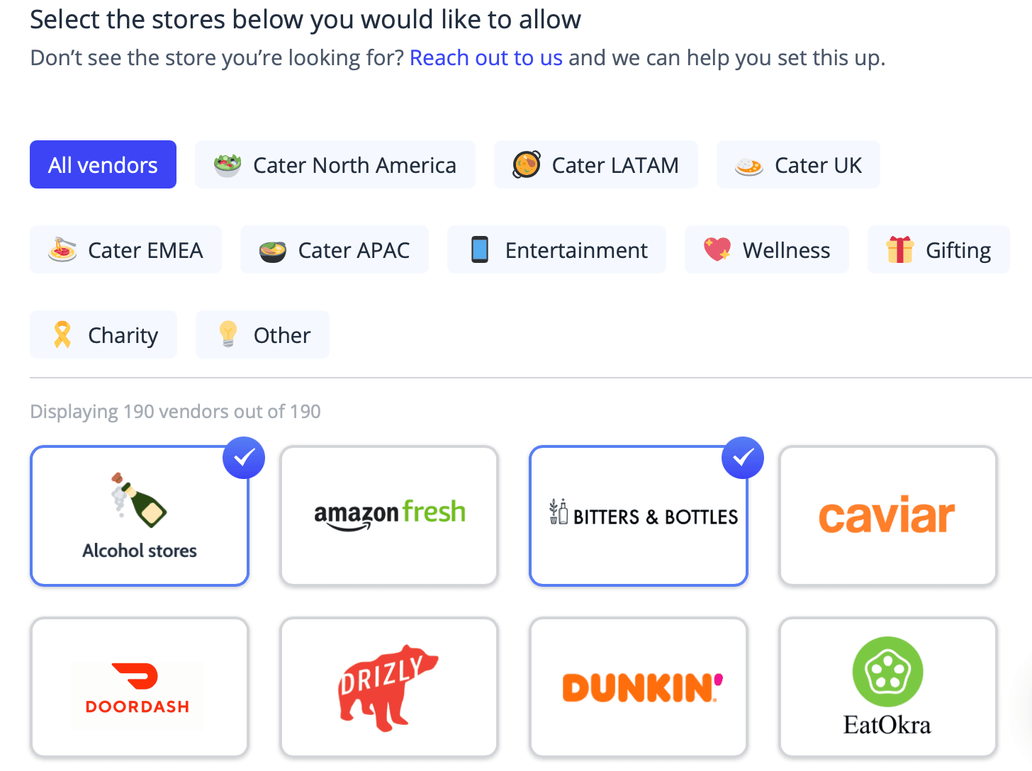 Choosing vendors in Hoppier